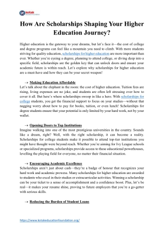 How Are Scholarships Shaping Your Higher Education Journey