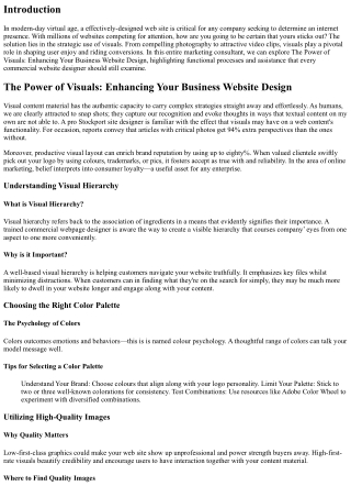 The Power of Visuals: Enhancing Your Business Website Design