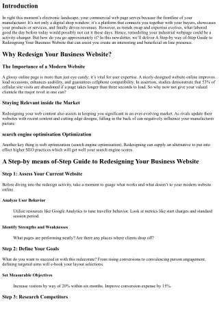 A Step-through-Step Guide to Redesigning Your Business Website