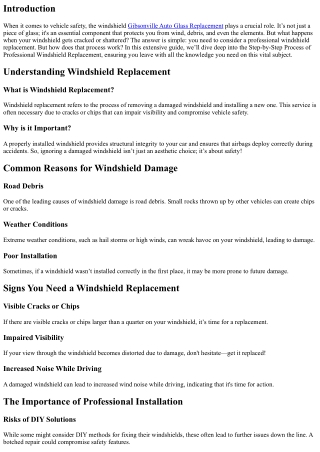 Step-by-Step Process of Professional Windshield Replacement