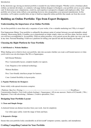 Building an Online Portfolio: Tips from Expert Designers