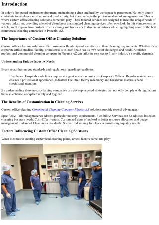 How Custom Office Cleaning Solutions Cater to Diverse Industries
