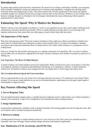 Enhancing Site Speed: Why It Matters for Businesses