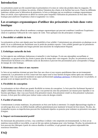 Les avantages ergonomiques d'utiliser des présentoirs en bois dans votre boutiqu