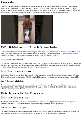 Coffret Bois Personnalisé : Un Souvenir Inoubliable