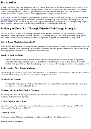 Building an Email List Through Effective Web Design Strategies