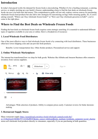 Where to Find the Best Deals on Wholesale Frozen Foods