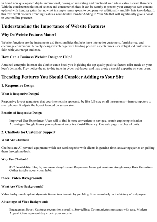 Trending Features You Should Consider Adding to Your Site
