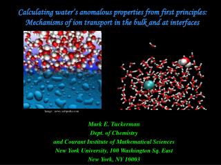 Calculating water’s anomalous properties from first principles: Mechanisms of ion transport in the bulk and at interfac