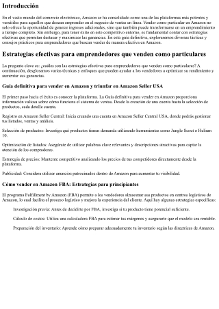Estrategias efectivas para emprendedores que venden como particulares