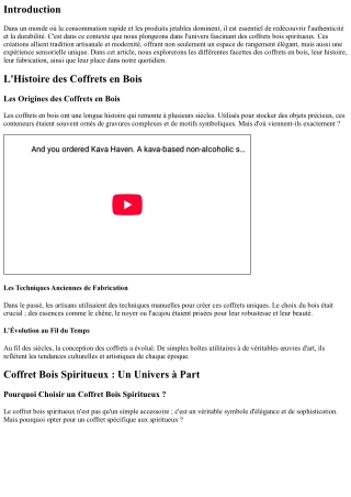 Découverte des Coffrets Bois : Entre Tradition et Modernité