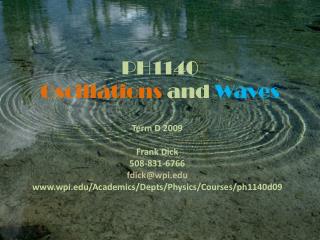 PH1140 Oscillations and Waves