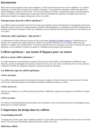 Coffrets spiritueux : une touche d'élégance pour vos soirées