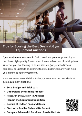 Tips for Scoring the Best Deals at Gym Equipment Auctions