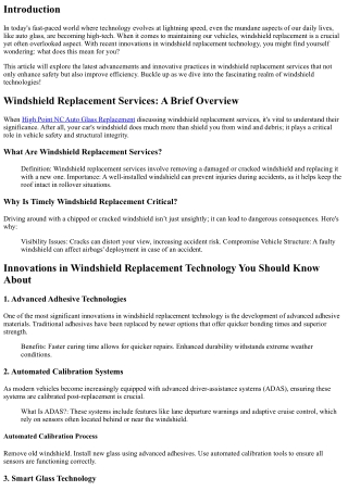 Innovations in Windshield Replacement Technology You Should Know About