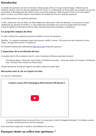 Les bienfaits du bois sur le goût des spiritueux