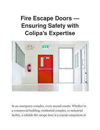 Fire Escape Door - Colipa