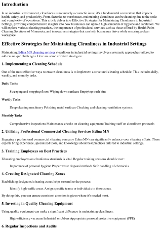 Effective Strategies for Maintaining Cleanliness in Industrial Settings