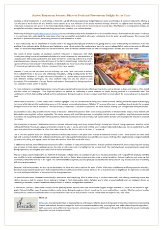 Seafood Restaurant Swansea - Discover Fresh and Flavoursome Delights by the Coast