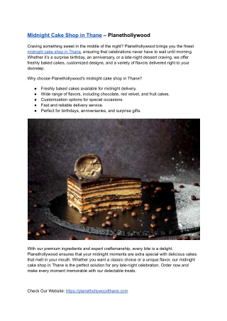 Midnight Cake Shop in Thane – Planethollywood