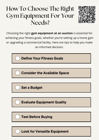 How To Choose The Right Gym Equipment For Your Needs?