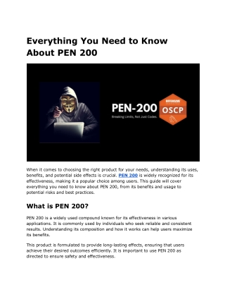 Everything You Need to Know About PEN 200