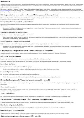 Estrategias efectivas para vender en Amazon México y expandir tu negocio local