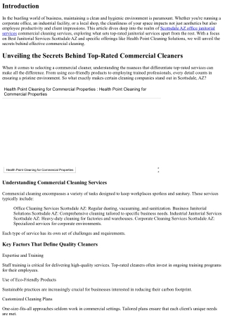 Unveiling the Secrets Behind Top-Rated Commercial Cleaners