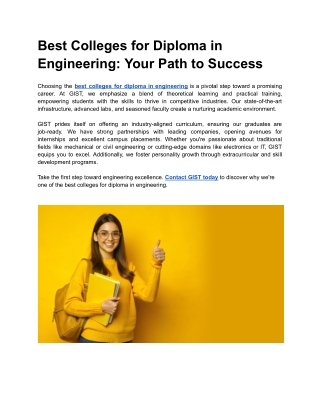 Best Colleges for Diploma in Engineering_ Your Path to Success