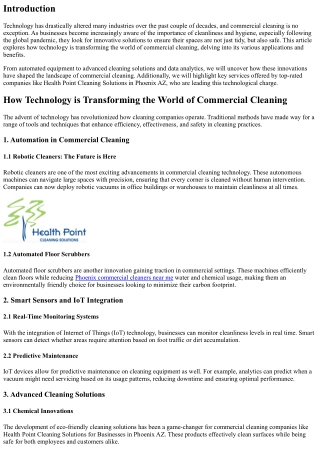 How Technology is Transforming the World of Commercial Cleaning
