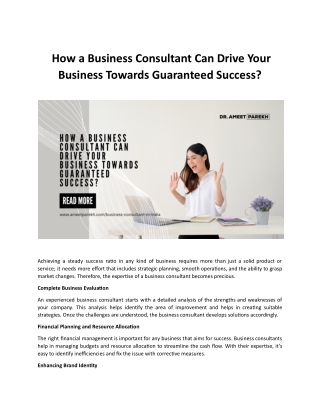 How a Business Consultant Can Drive Your Business Towards Guaranteed Success