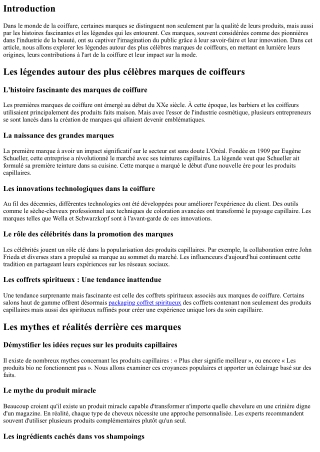 Les légendes autour des plus célèbres marques de coiffeurs