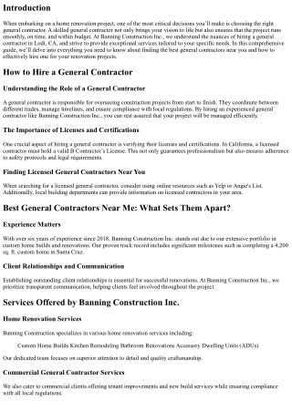Finding the Right General Contractor for Your Home Renovation Project
