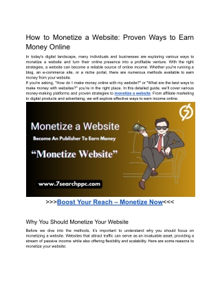How to Monetize a Website_ Proven Ways to Earn Money Online