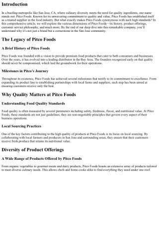 Why Pitco Foods is Synonymous with Quality and Value in San Jose, CA