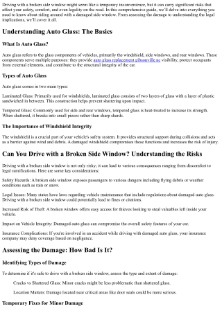 Can You Drive with a Broken Side Window? Understanding the Risks