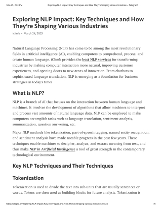 Exploring NLP Impact_ Key Techniques and How They’re Shaping Various Industries – Telegraph