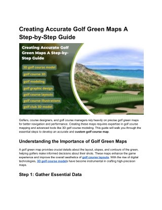 Creating Accurate Golf Green Maps A Step-by-Step Guide