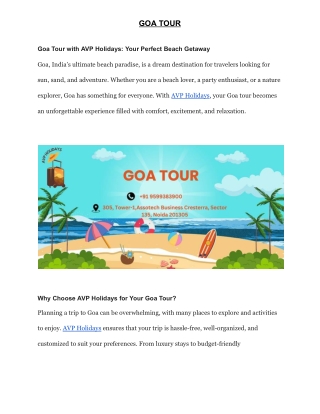 GOA TOUR