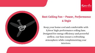 Best Ceiling Fan – Power, Performance & Style