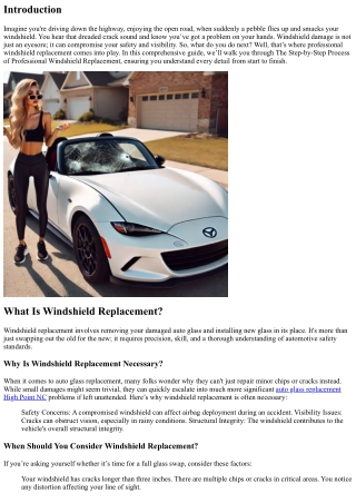 The Step-by-Step Process of Professional Windshield Replacement