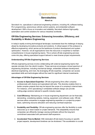 Off-Site Engineering Services