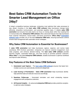 Best Sales CRM Automation Tools for Smarter Lead Management on Office 24by7.docx  Google Docs