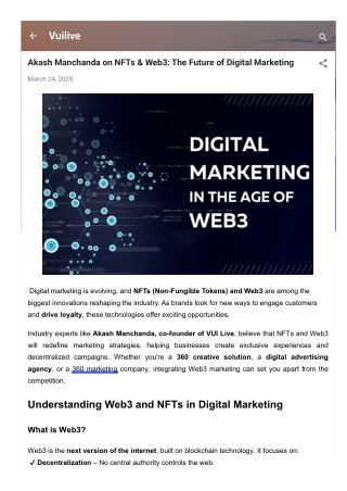 Akash Manchanda on NFTs & Web3 The Future of Digital Marketing