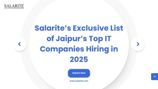 Salarite’s Exclusive List of Jaipur’s Top IT Companies Hiring in 2025
