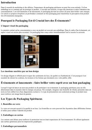 Événements et lancements : faire briller votre esprit avec un bon packaging