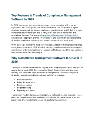 Top Features & Trends of Compliance Management Software in 2025