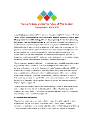 Federal Policies and AI: The Future of Web Content Management in the U.S.