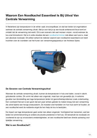 Waarom Een Noodkachel Essentieel Is Bij Uitval Van Centrale Verwarming