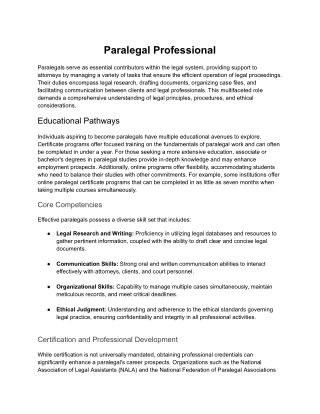 Paralegal Professional